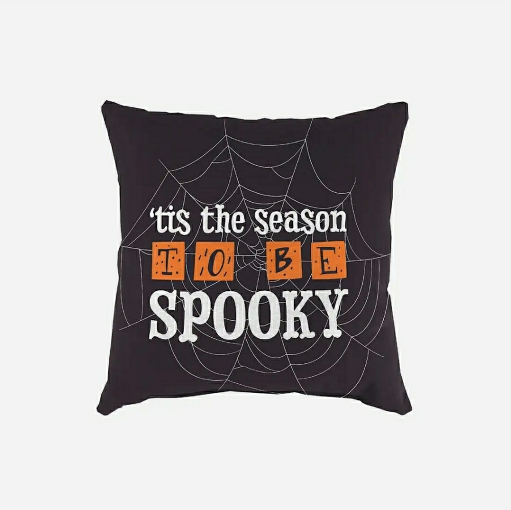 Homespun Halloween Pillow 16" Tis' The Season To Be Spooky NWT